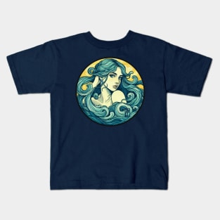 ZODIAC Aquarius - Astrological AQUARIUS - AQUARIUS - ZODIAC sign - Van Gogh style - 16 Kids T-Shirt
